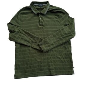 Ted Baker Green Striped Polo Shirt size 6